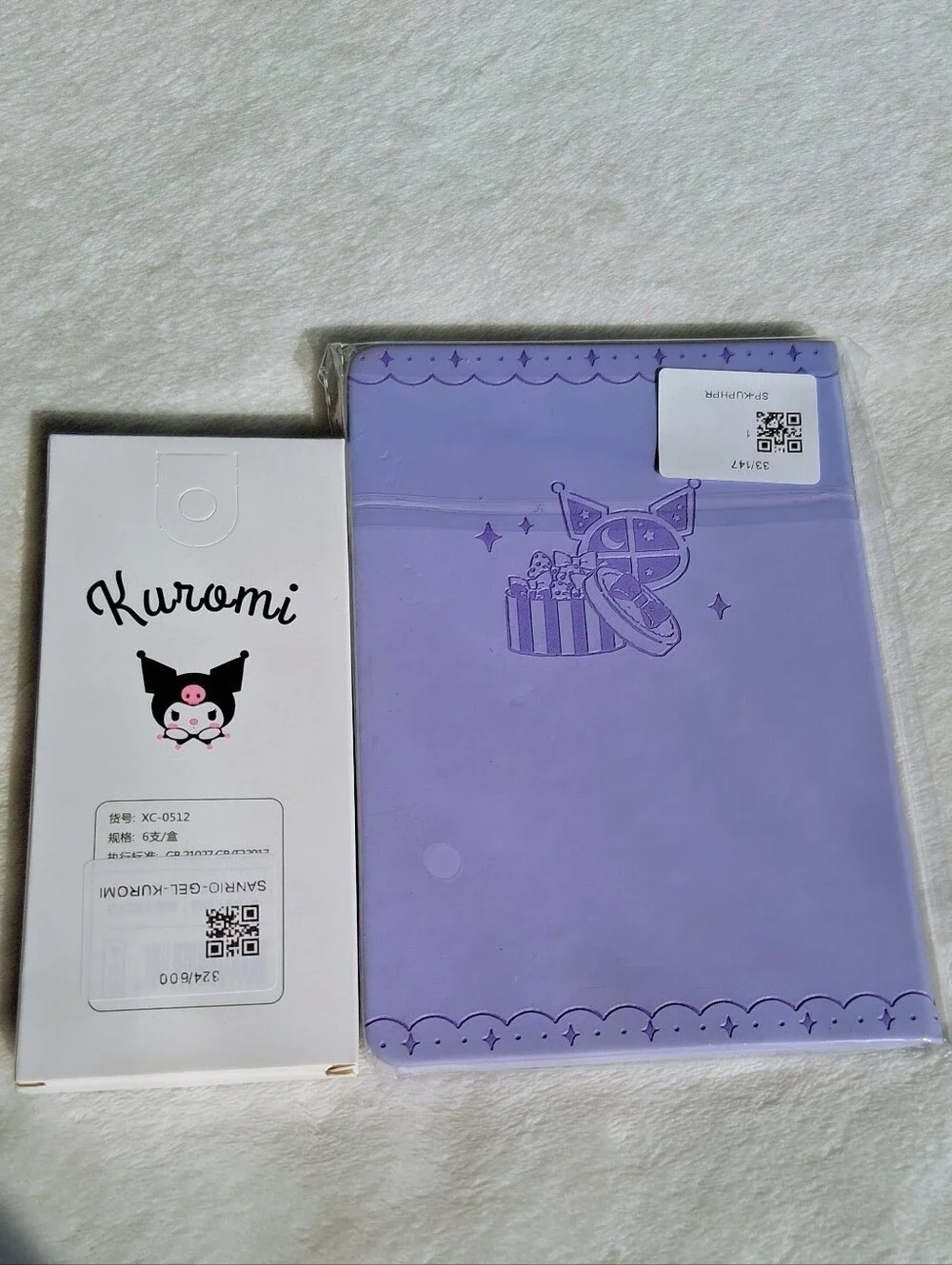 Kuromi Sanrio PU embossed notebookwitj  6pk Pens